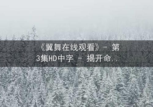 《翼舞在线观看》- 第3集HD中字 - 揭开命运之舞的禁忌真相