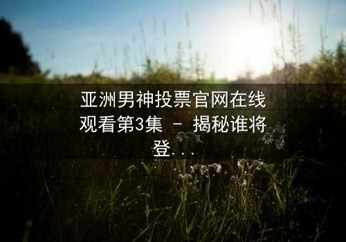 亚洲男神投票官网在线观看第3集 - 揭秘谁将登顶亚洲男神宝座?