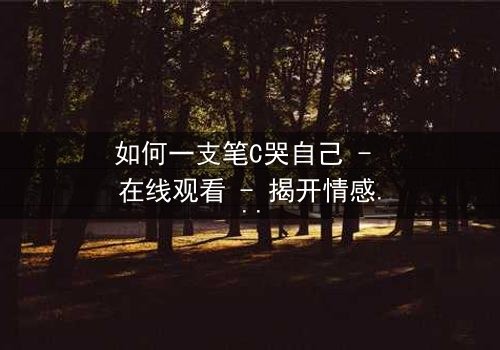 如何一支笔C哭自己 - 在线观看 - 揭开情感风暴的终极秘密