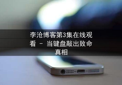 李沧博客第3集在线观看 - 当键盘敲出致命真相
